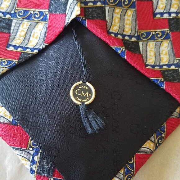 COUNTESS MARA 1938 SILK TIE|VINTAGE SCROLL MOTIF|MADE IN USA |STATEMENT ELEGANCE - Picture 4 of 10